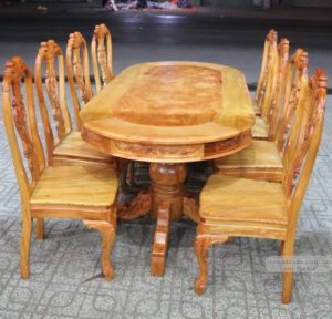 Bộ bàn ghế ăn gỗ gõ đỏ